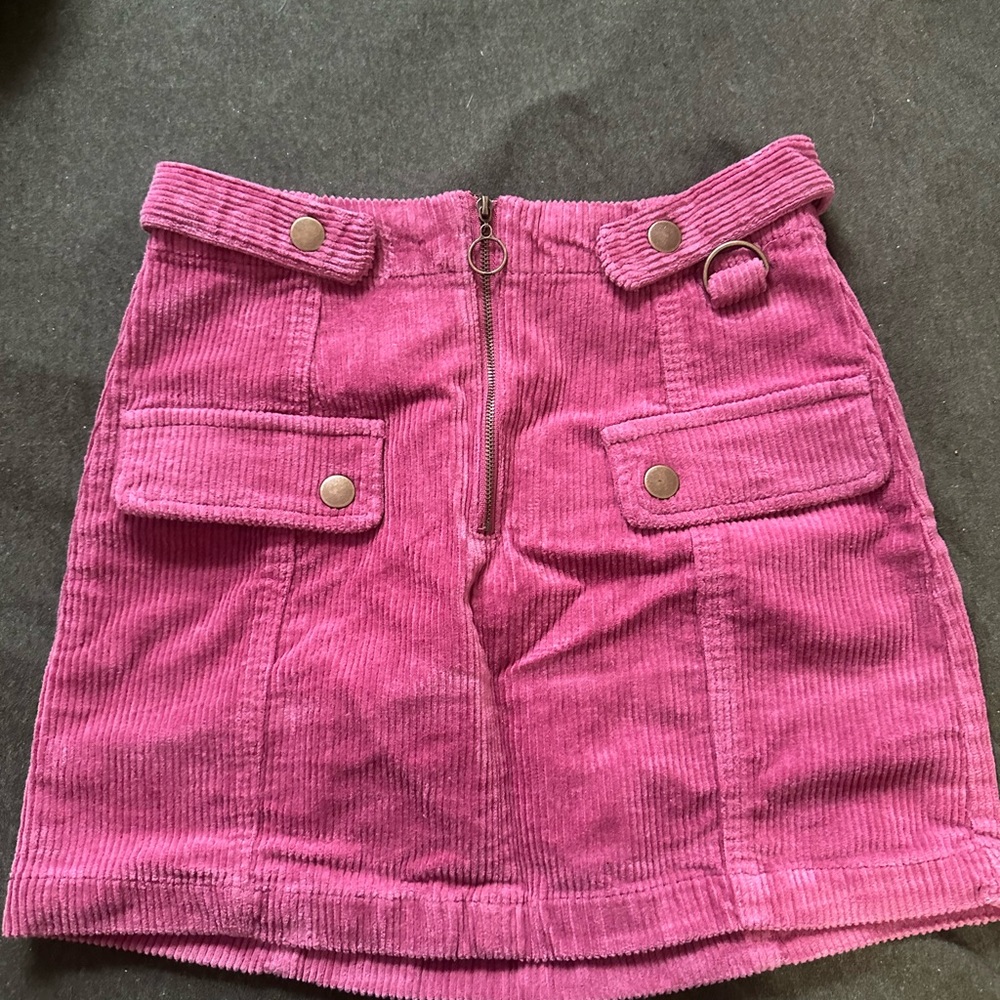 Pink Corduroy Skirt